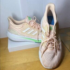 Adidas Women's Peach and Mint Sneakers